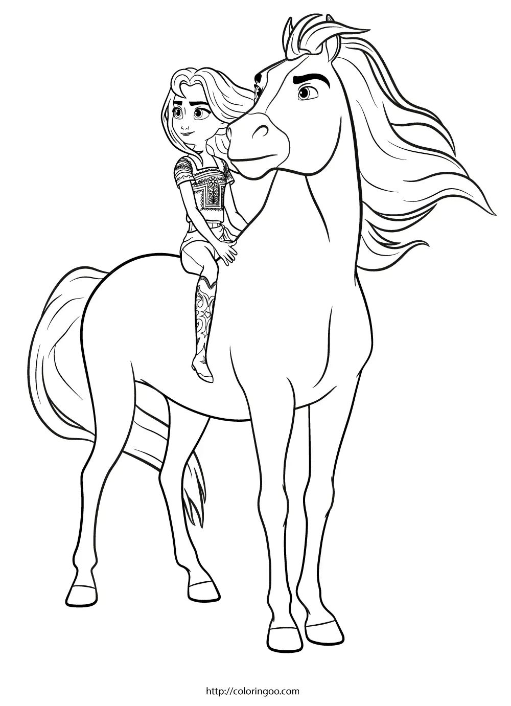 Çocuklar İçin Spirit Riding Boyama Sayfaları 