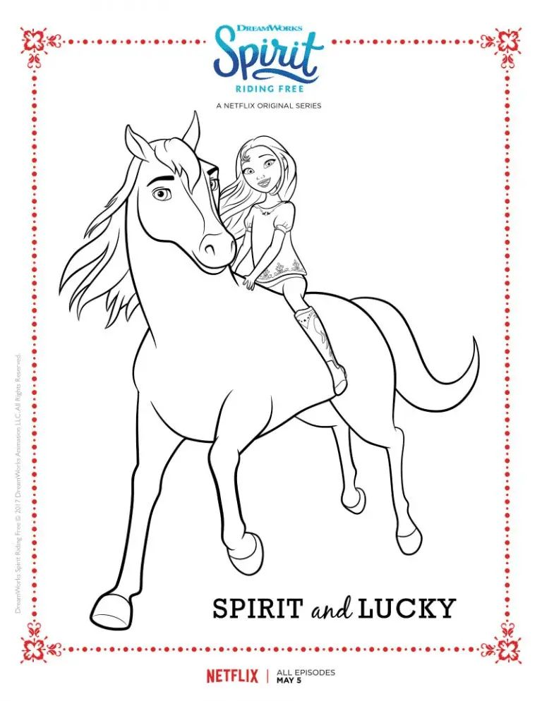 Çocuklar İçin Spirit Riding Boyama Sayfaları 