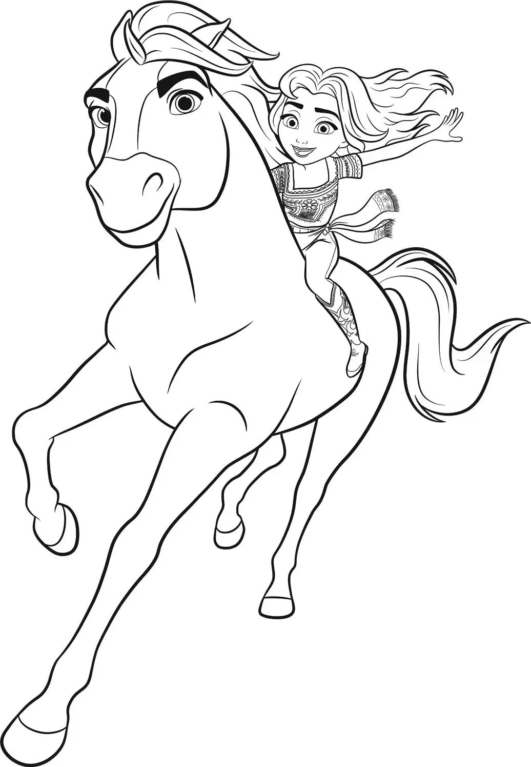 Çocuklar İçin Spirit Riding Boyama Sayfaları 
