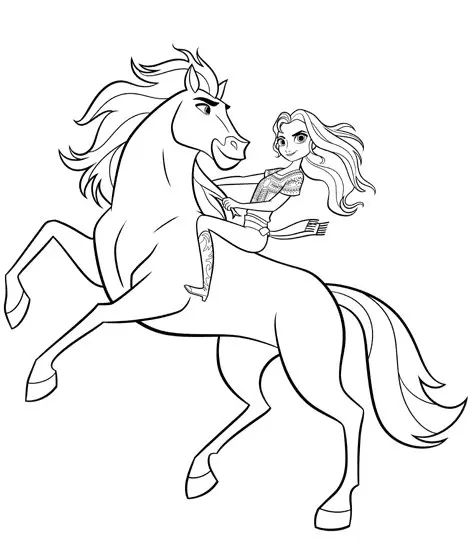 Çocuklar İçin Spirit Riding Boyama Sayfaları 