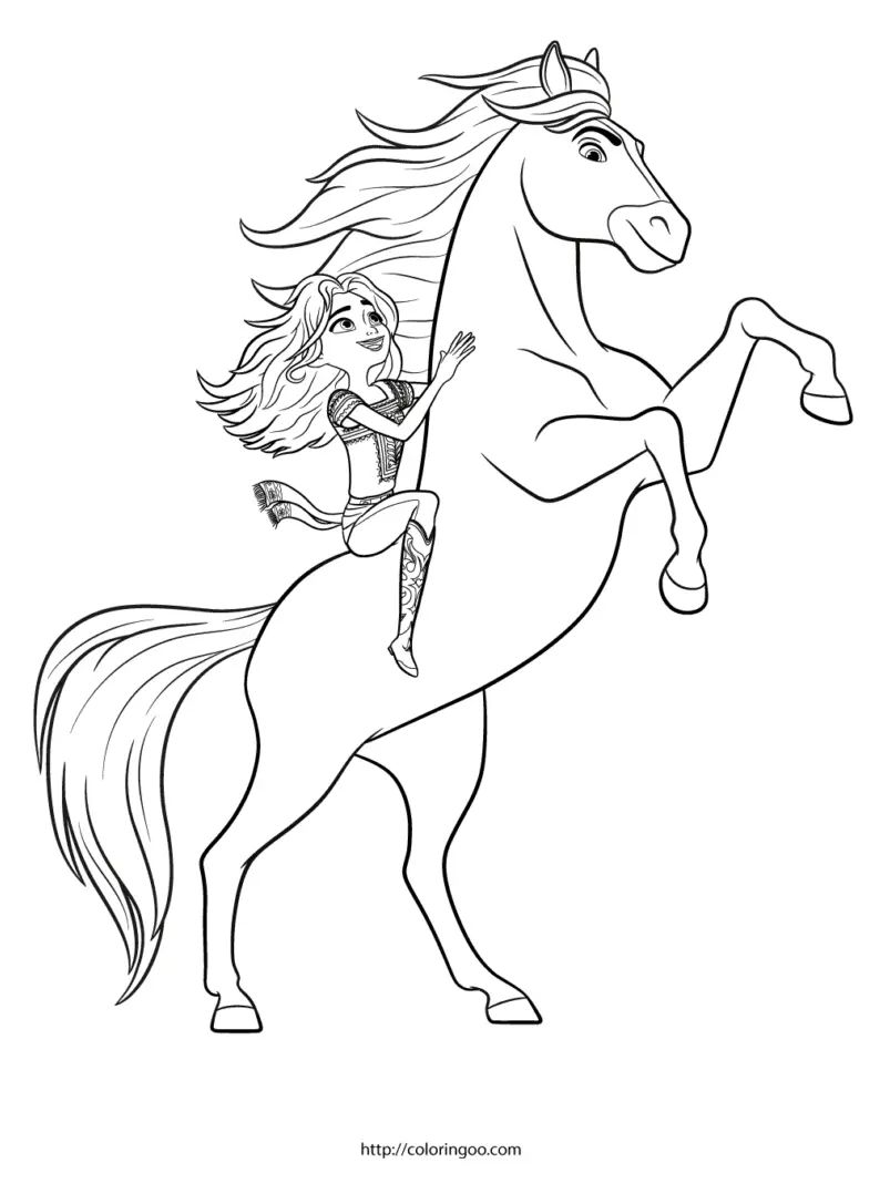 Çocuklar İçin Spirit Riding Boyama Sayfaları 
