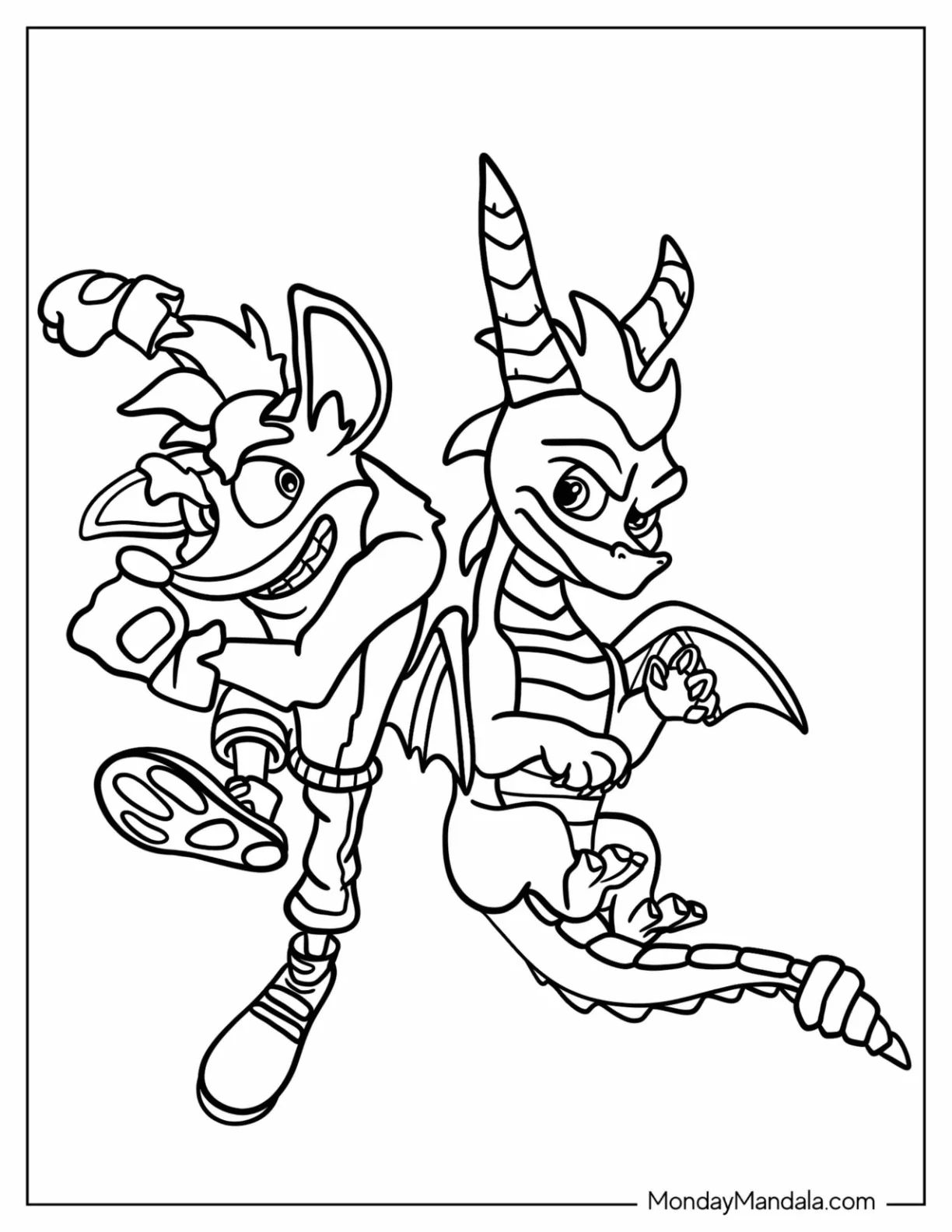 Çocuklar İçin Spyro Boyama Sayfaları 