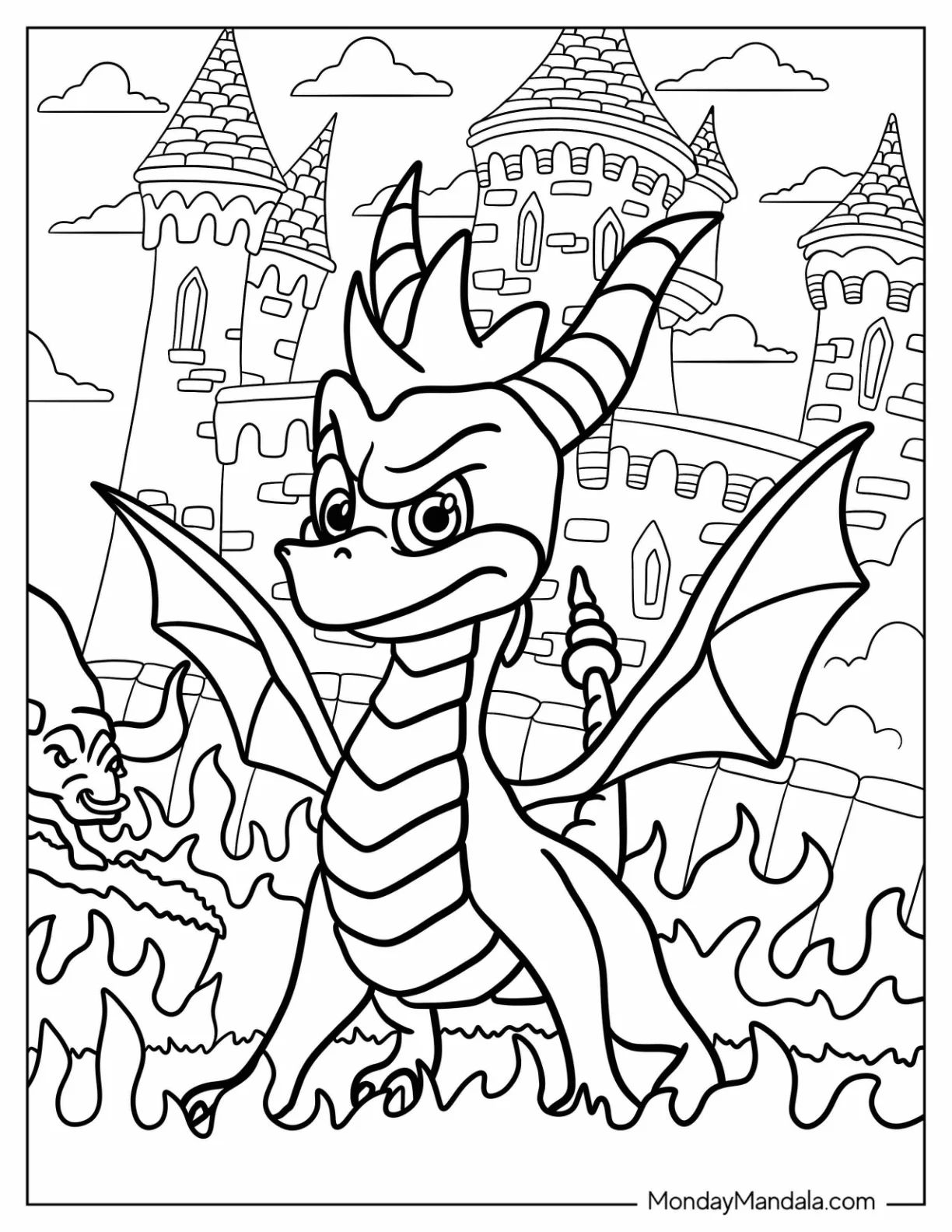 Çocuklar İçin Spyro Boyama Sayfaları 
