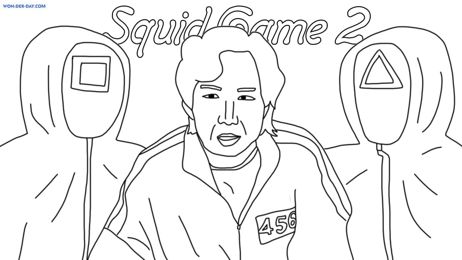 Çocuklar İçin Squid Game-2 Boyama Sayfaları 