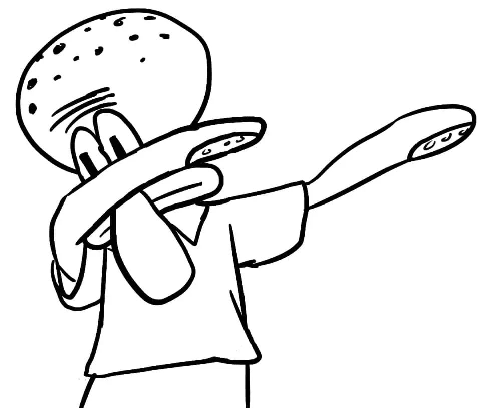Çocuklar İçin Squidward Boyama Sayfaları 