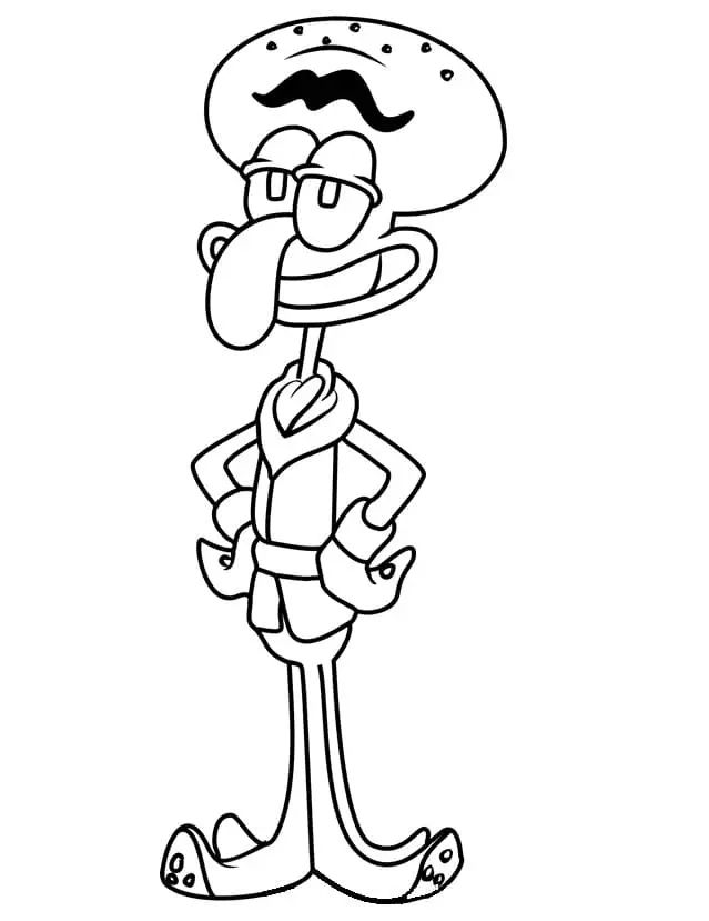 Çocuklar İçin Squidward Boyama Sayfaları 