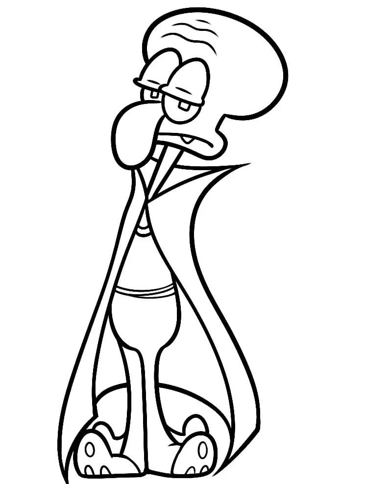 Çocuklar İçin Squidward Boyama Sayfaları 