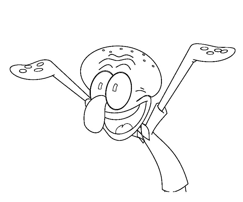 Çocuklar İçin Squidward Boyama Sayfaları 