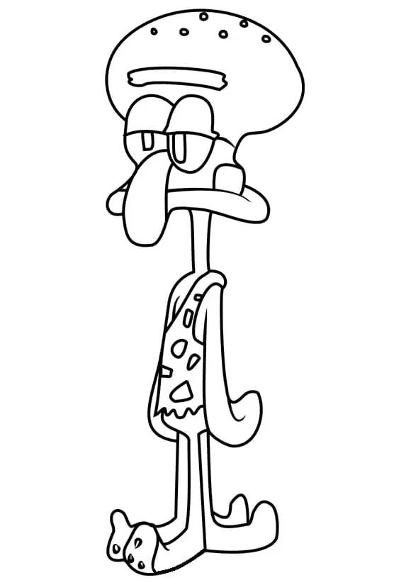 Çocuklar İçin Squidward Boyama Sayfaları 