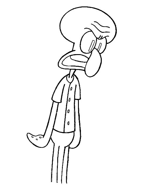Çocuklar İçin Squidward Boyama Sayfaları 