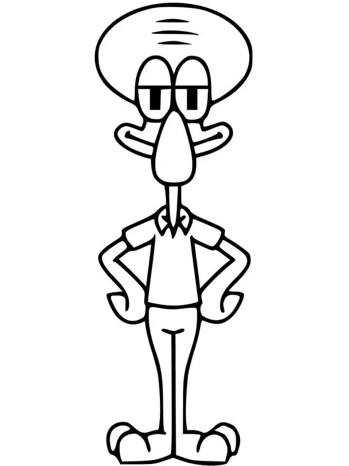 Çocuklar İçin Squidward Boyama Sayfaları 