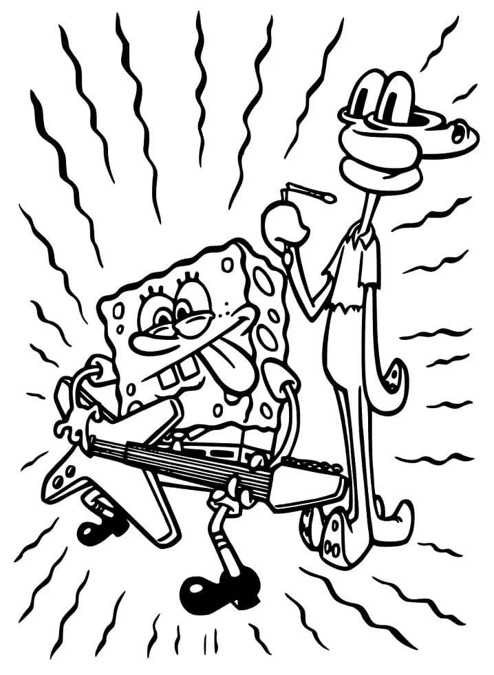 Çocuklar İçin Squidward Boyama Sayfaları 