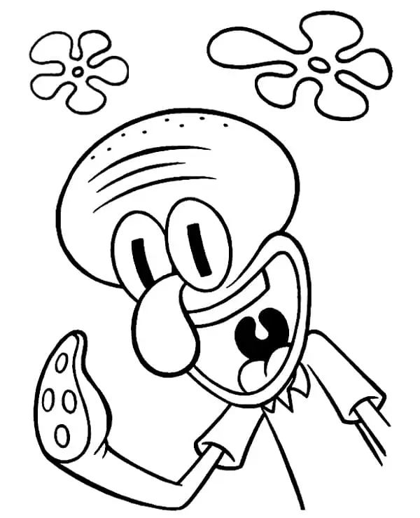 Çocuklar İçin Squidward Boyama Sayfaları 