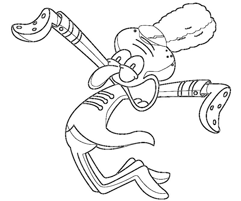 Çocuklar İçin Squidward Boyama Sayfaları 
