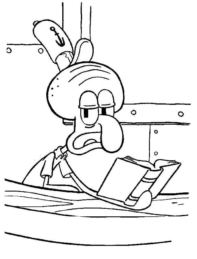 Çocuklar İçin Squidward Boyama Sayfaları 