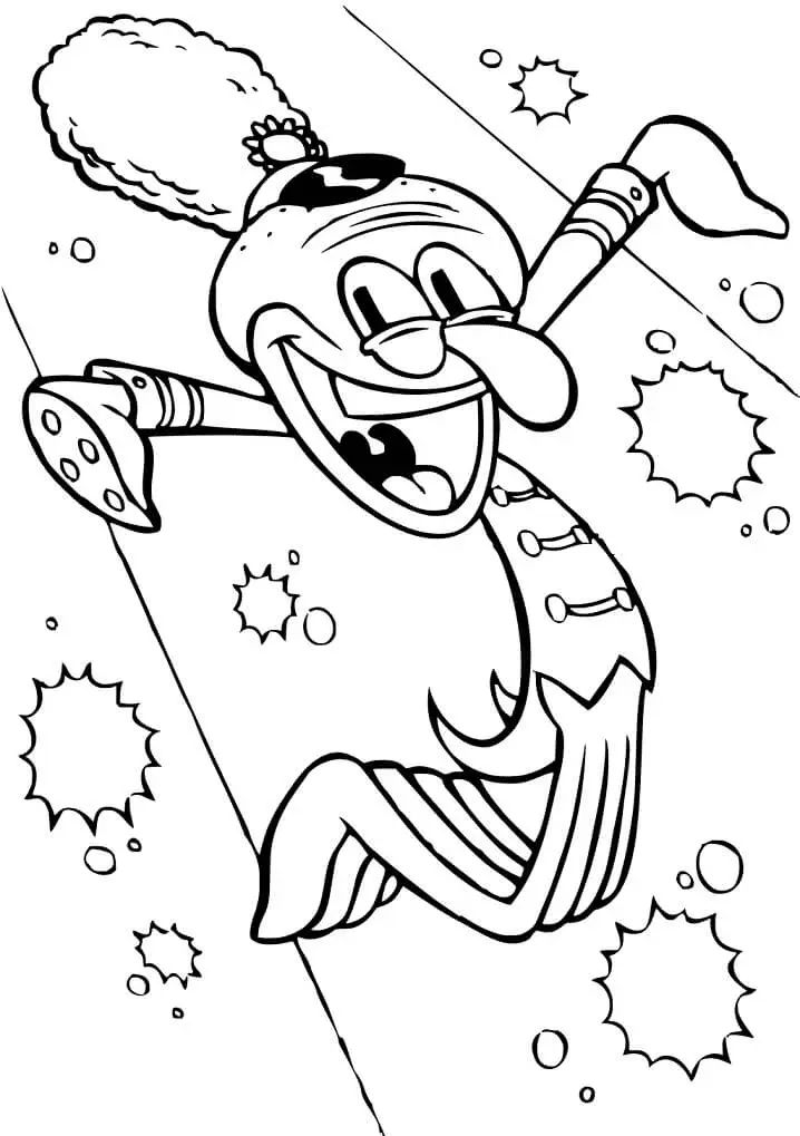 Çocuklar İçin Squidward Boyama Sayfaları 