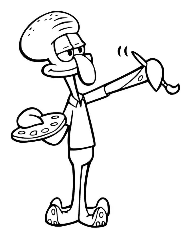 Çocuklar İçin Squidward Boyama Sayfaları 