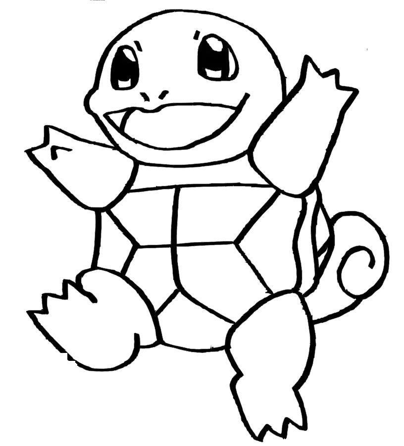 Çocuklar İçin Squirtle Boyama Sayfaları 