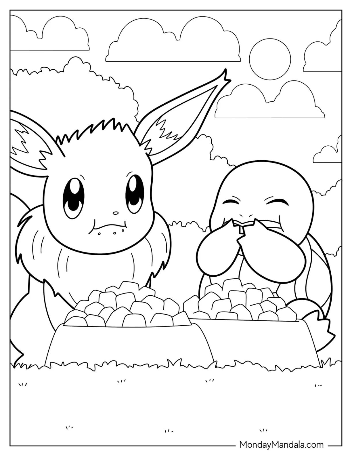 Çocuklar İçin Squirtle Boyama Sayfaları 