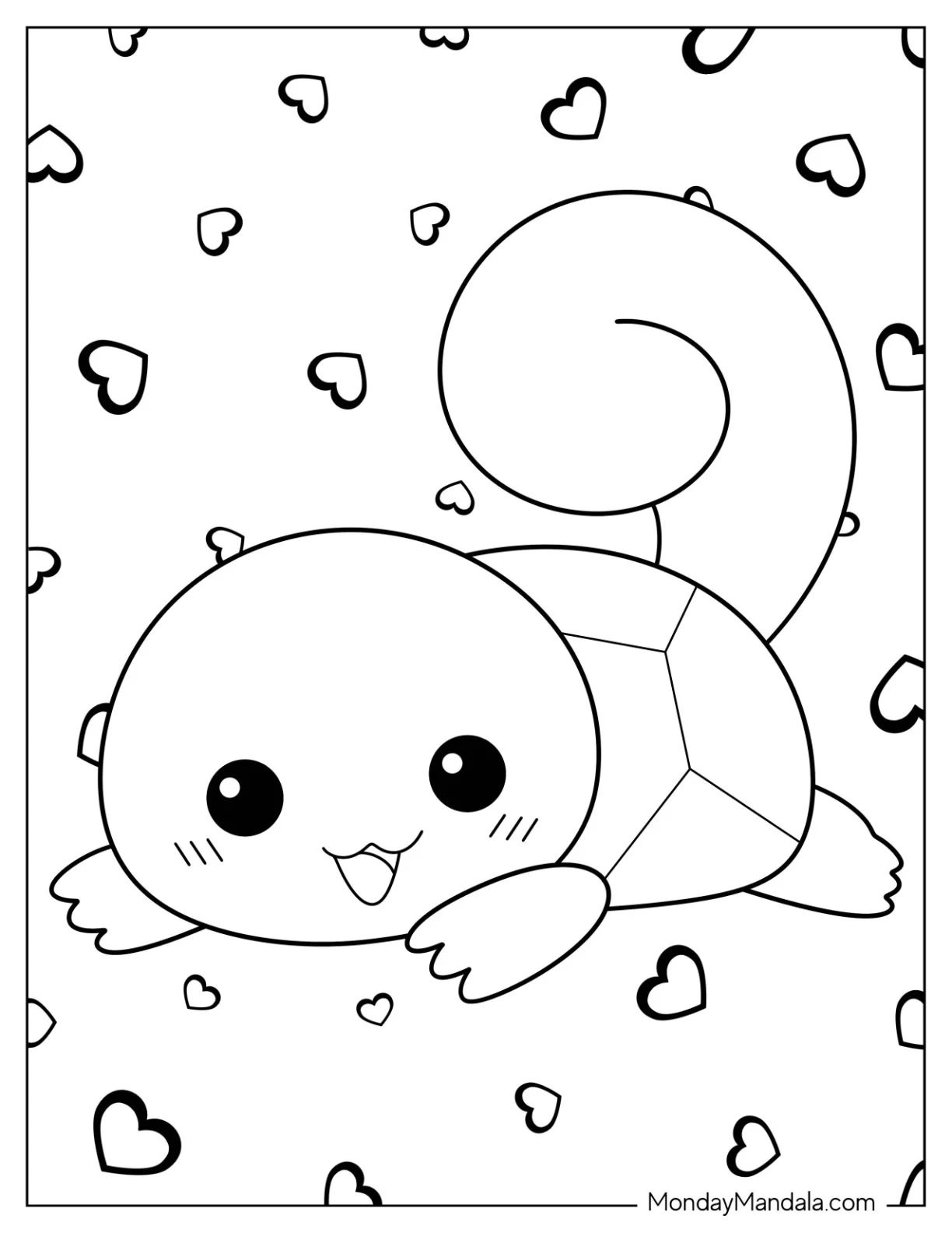 Çocuklar İçin Squirtle Boyama Sayfaları 