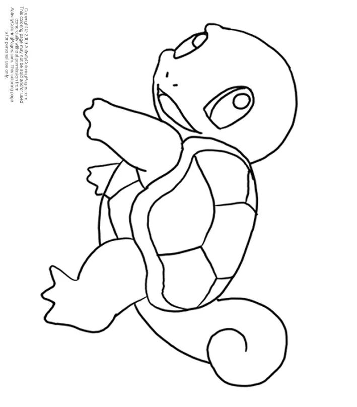 Çocuklar İçin Squirtle Boyama Sayfaları 