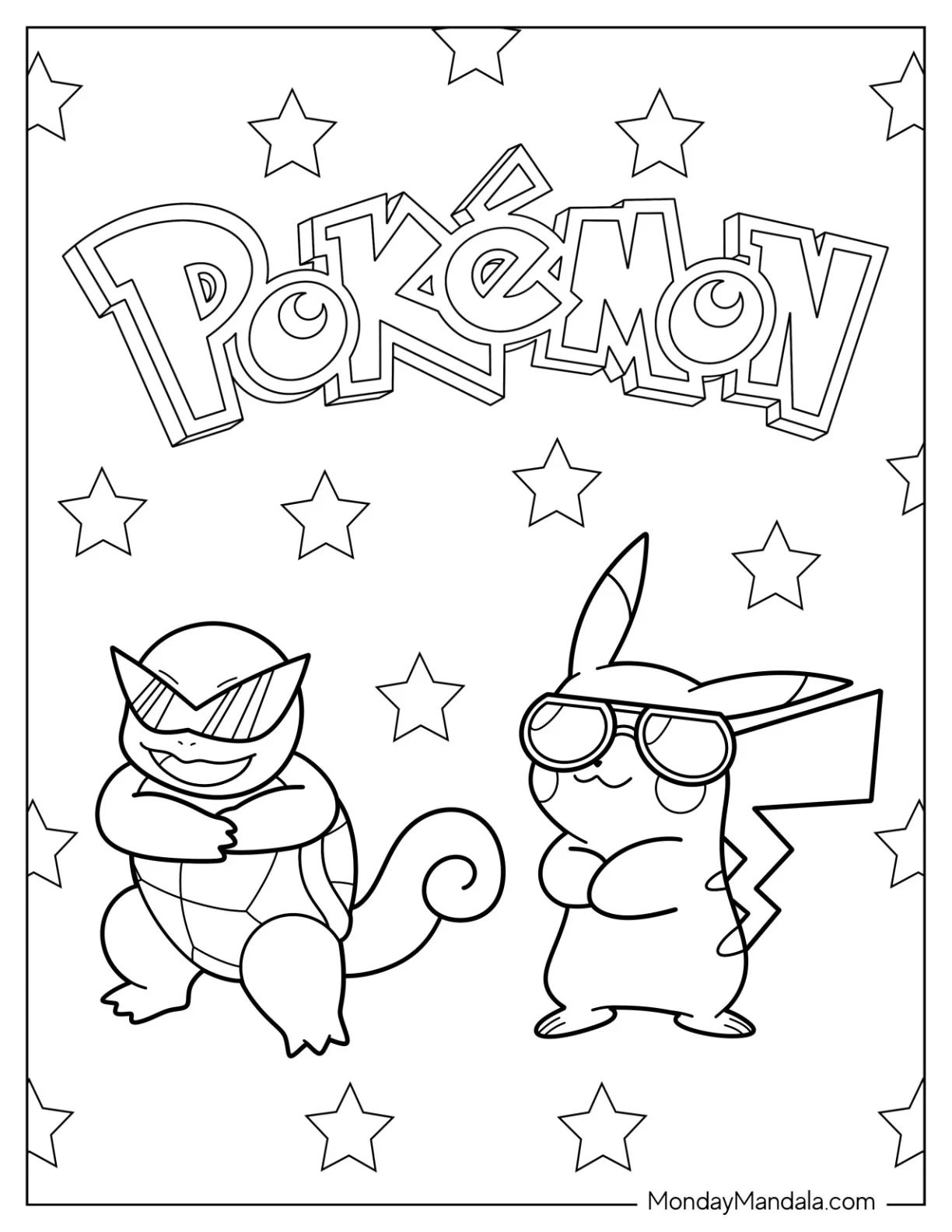 Çocuklar İçin Squirtle Boyama Sayfaları 