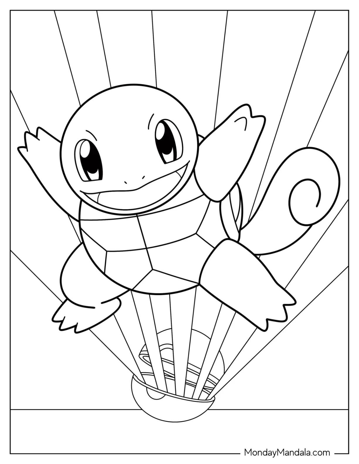Çocuklar İçin Squirtle Boyama Sayfaları 