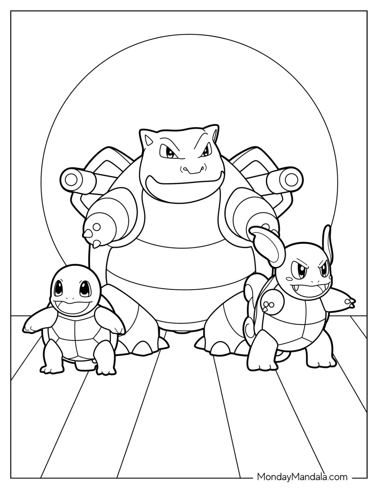 Çocuklar İçin Squirtle Boyama Sayfaları 