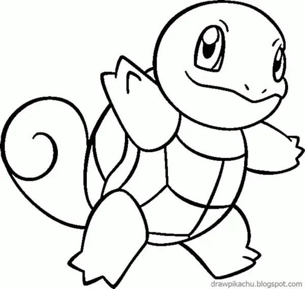 Çocuklar İçin Squirtle Boyama Sayfaları 