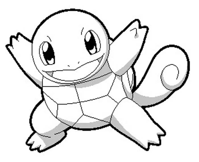 Çocuklar İçin Squirtle Boyama Sayfaları 