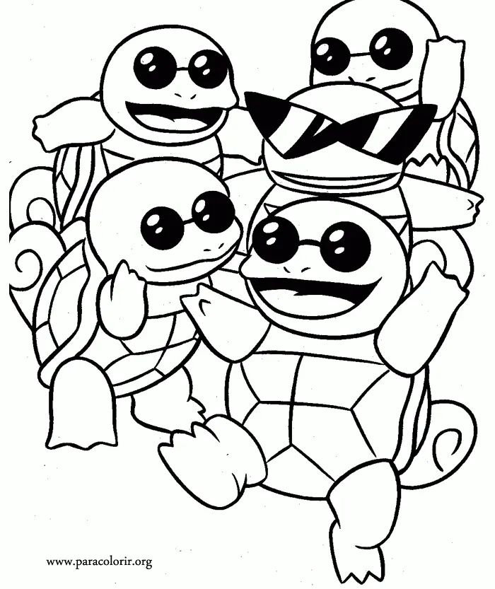 Çocuklar İçin Squirtle Boyama Sayfaları 