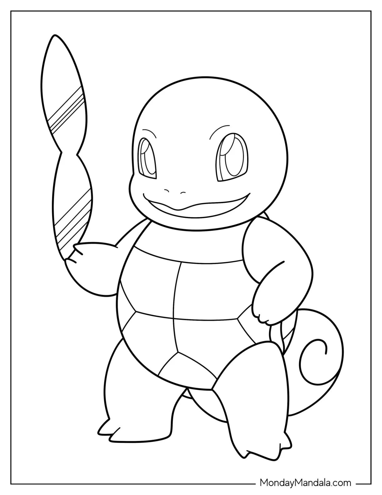 Çocuklar İçin Squirtle Boyama Sayfaları 