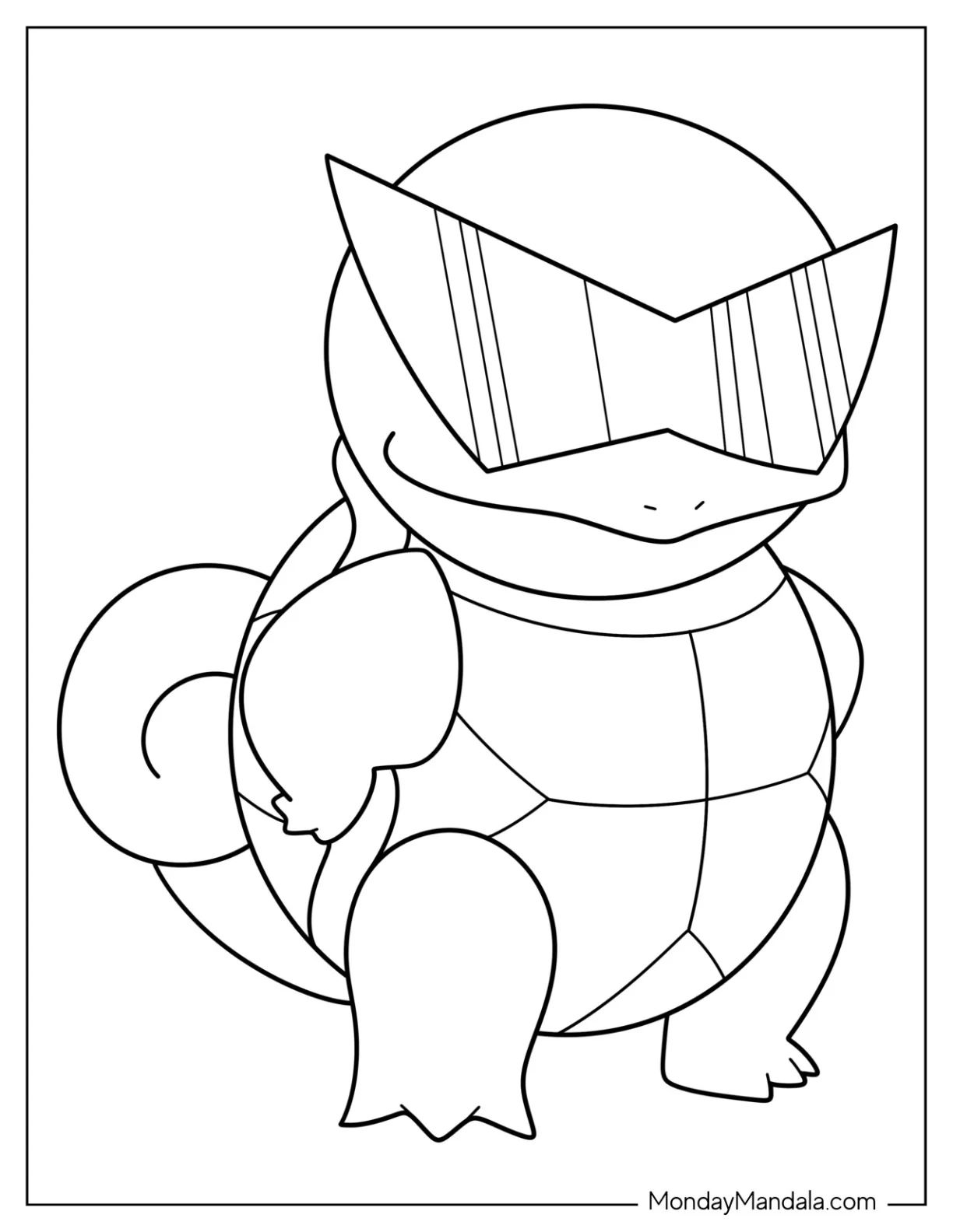 Çocuklar İçin Squirtle Boyama Sayfaları 