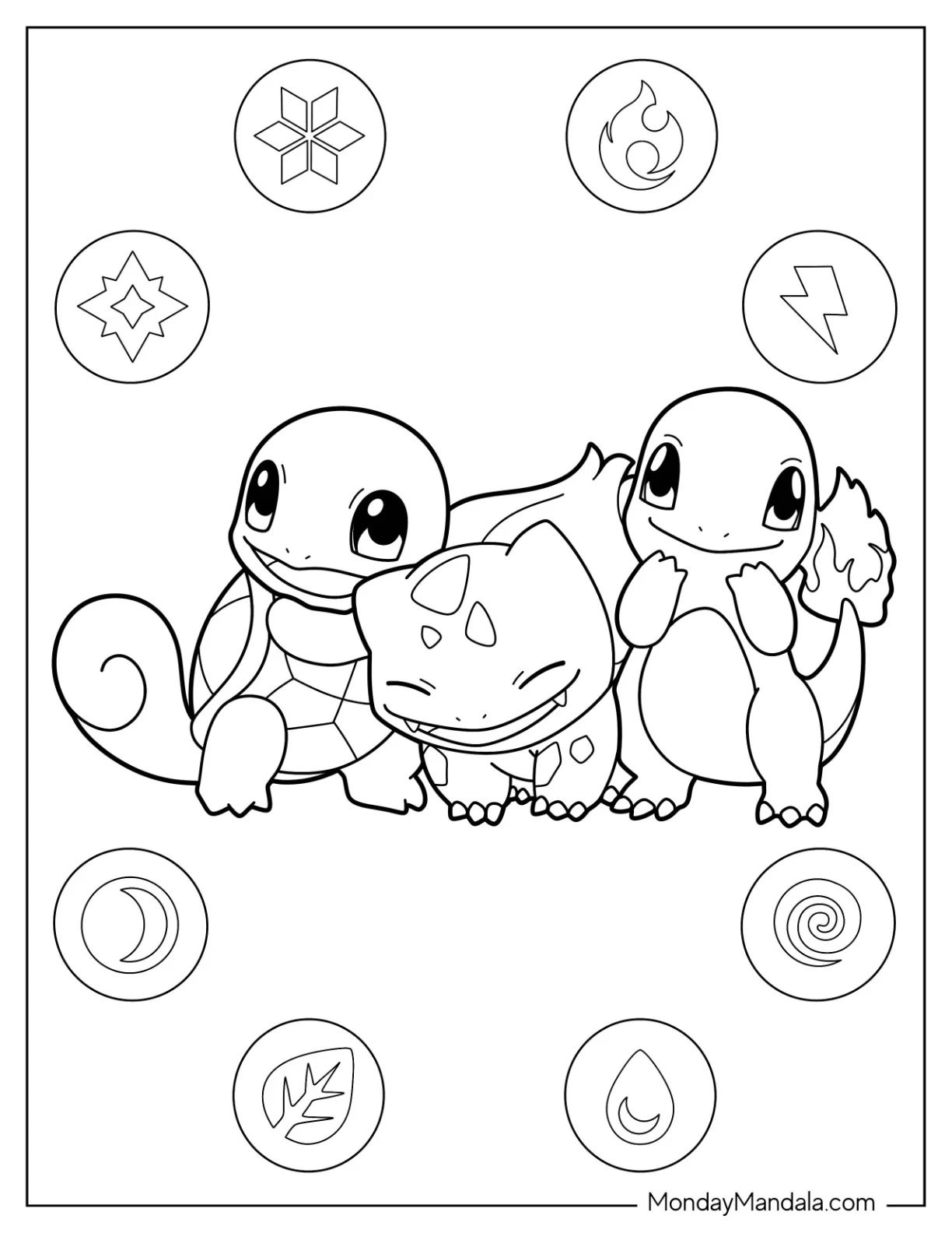 Çocuklar İçin Squirtle Boyama Sayfaları 