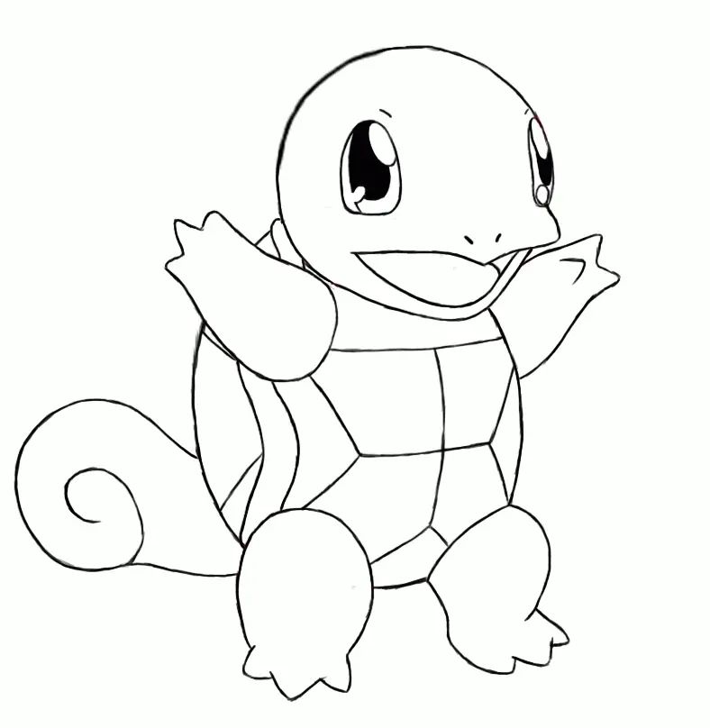 Çocuklar İçin Squirtle Boyama Sayfaları 