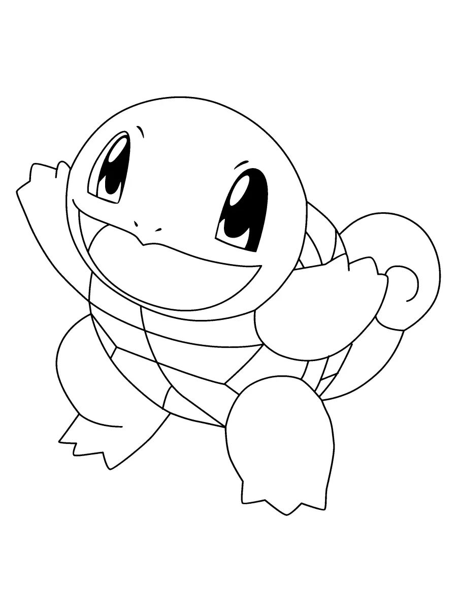 Çocuklar İçin Squirtle Boyama Sayfaları 