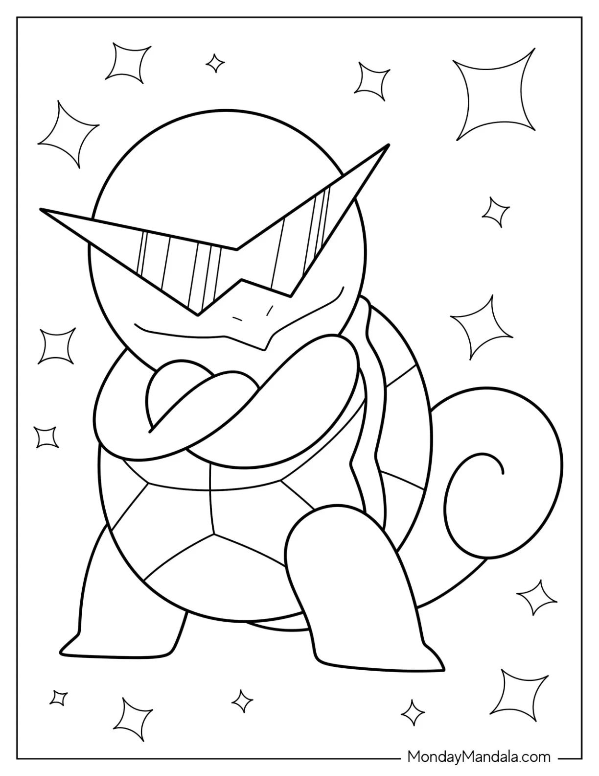 Çocuklar İçin Squirtle Boyama Sayfaları 