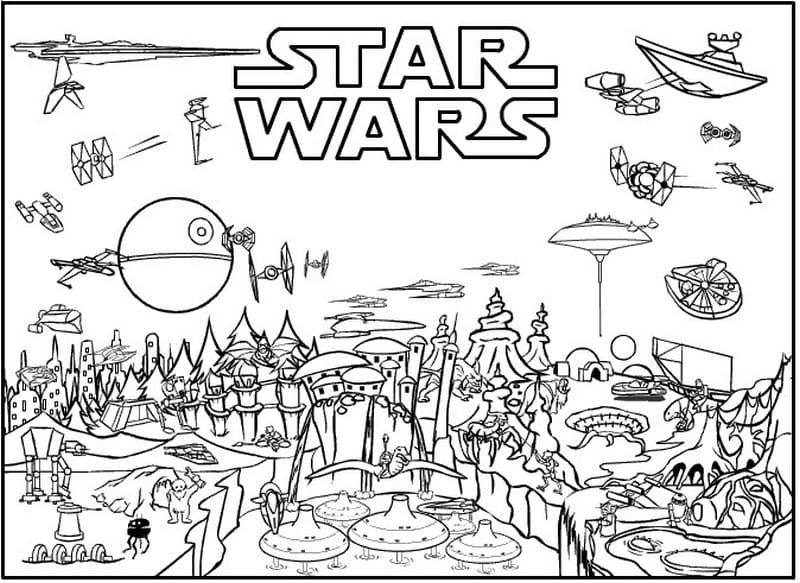 Çocuklar İçin Star Wars Boyama Sayfaları 