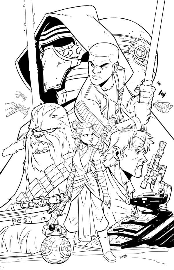 Çocuklar İçin Star Wars Boyama Sayfaları 