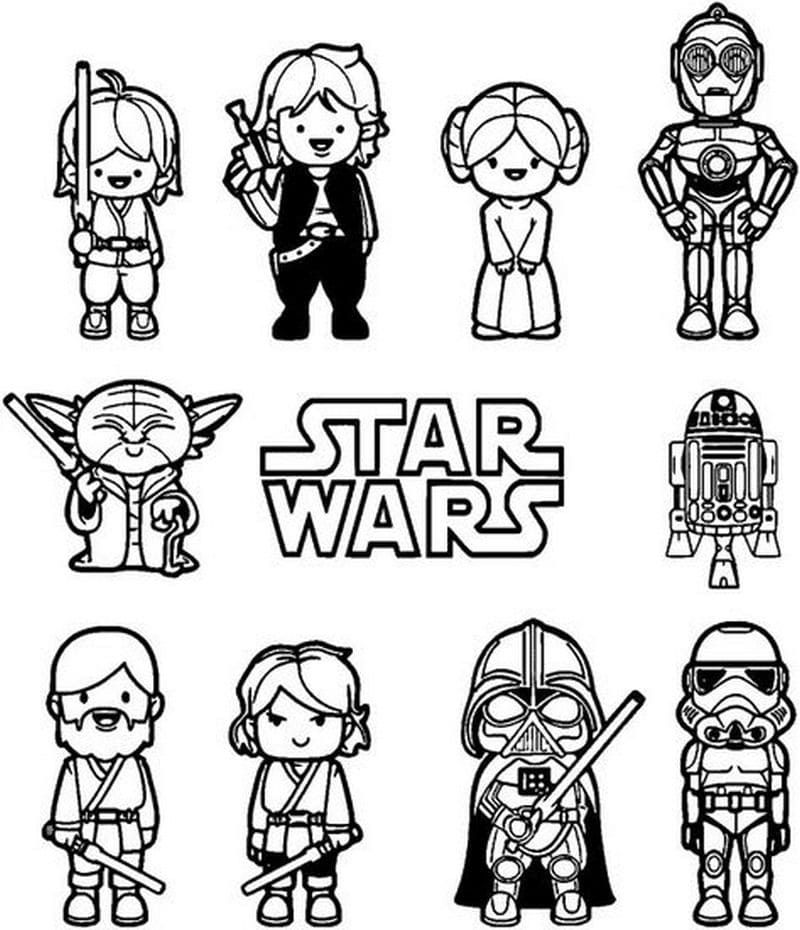 Çocuklar İçin Star Wars Boyama Sayfaları 