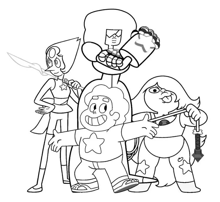 Çocuklar İçin Steven Universe Boyama Sayfaları 