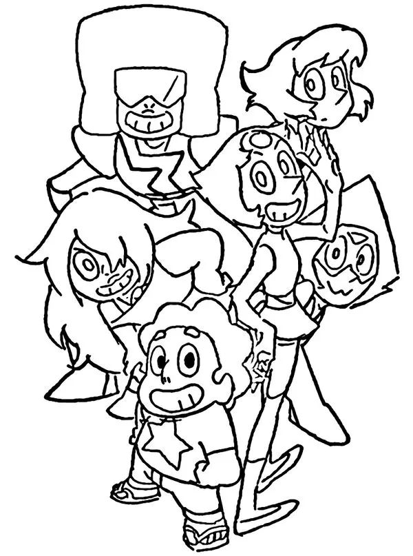 Çocuklar İçin Steven Universe Boyama Sayfaları 