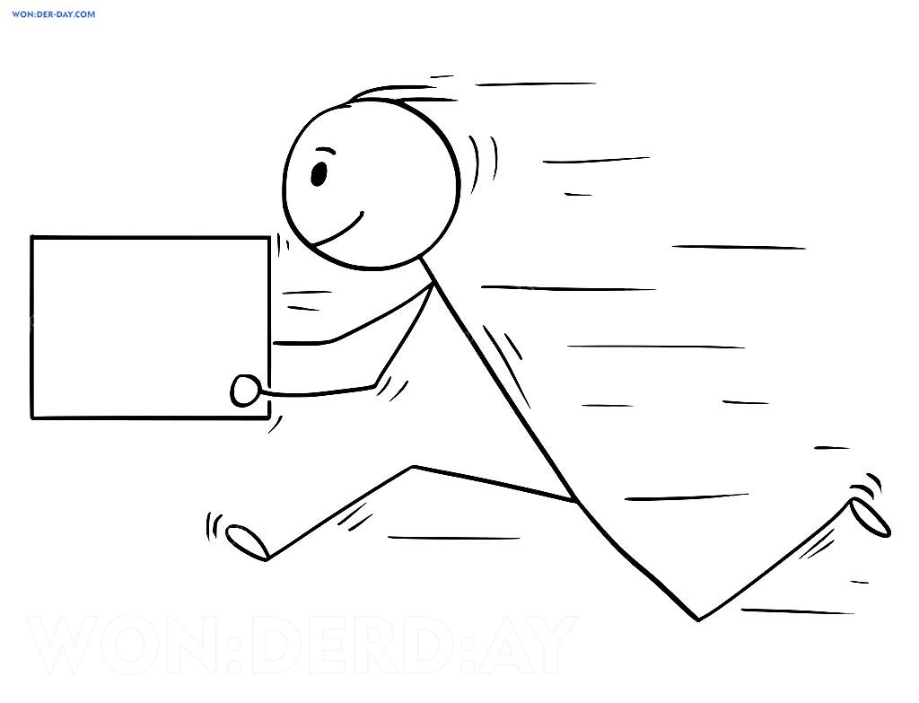 Çocuklar İçin Stickman Boyama Sayfaları 