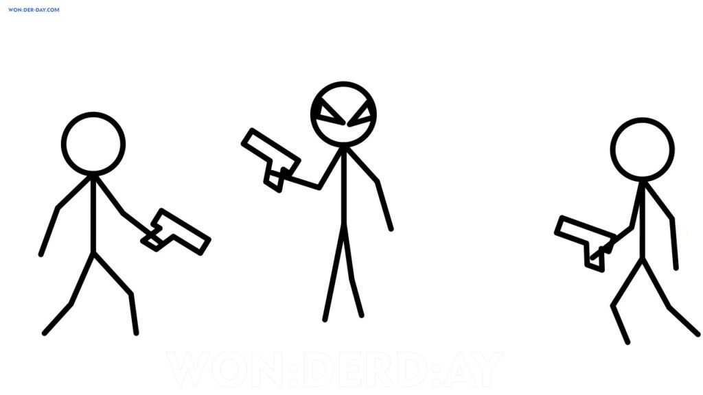 Çocuklar İçin Stickman Boyama Sayfaları 