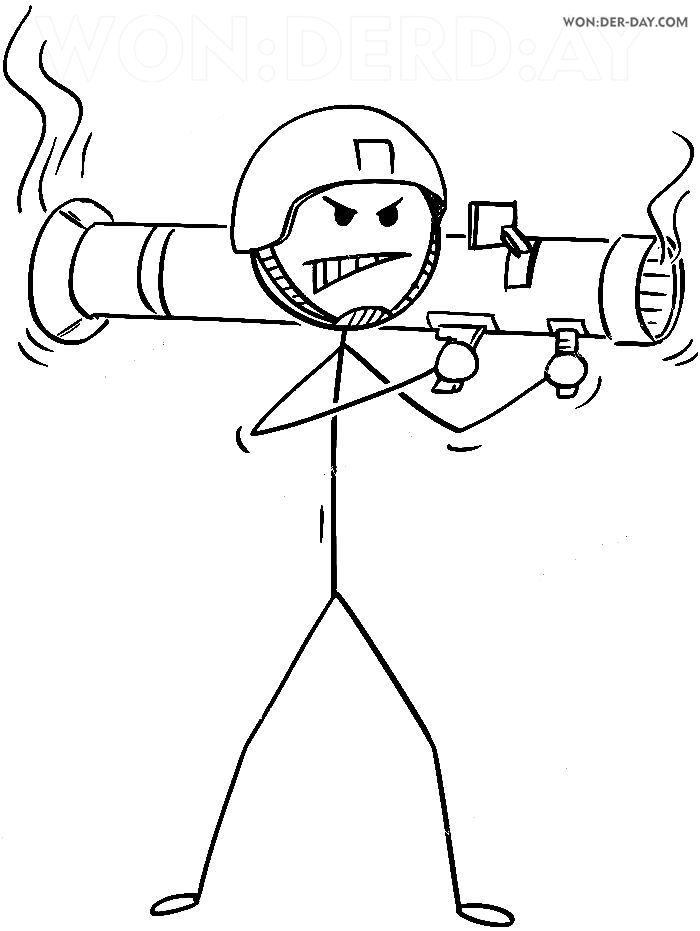 Çocuklar İçin Stickman Boyama Sayfaları 
