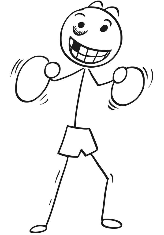 Çocuklar İçin Stickman Boyama Sayfaları 