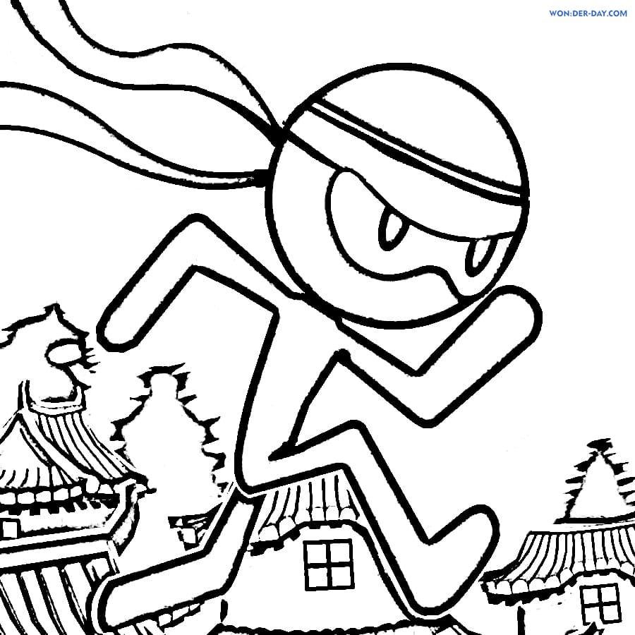 Çocuklar İçin Stickman Boyama Sayfaları 