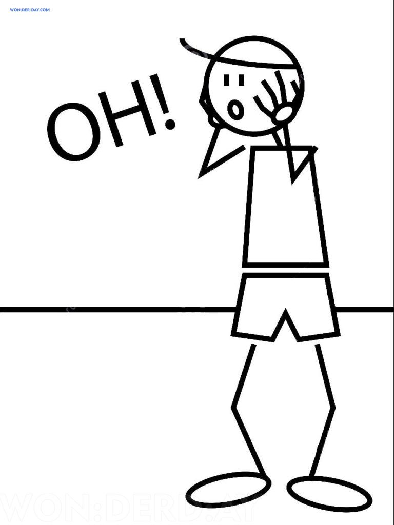 Çocuklar İçin Stickman Boyama Sayfaları 