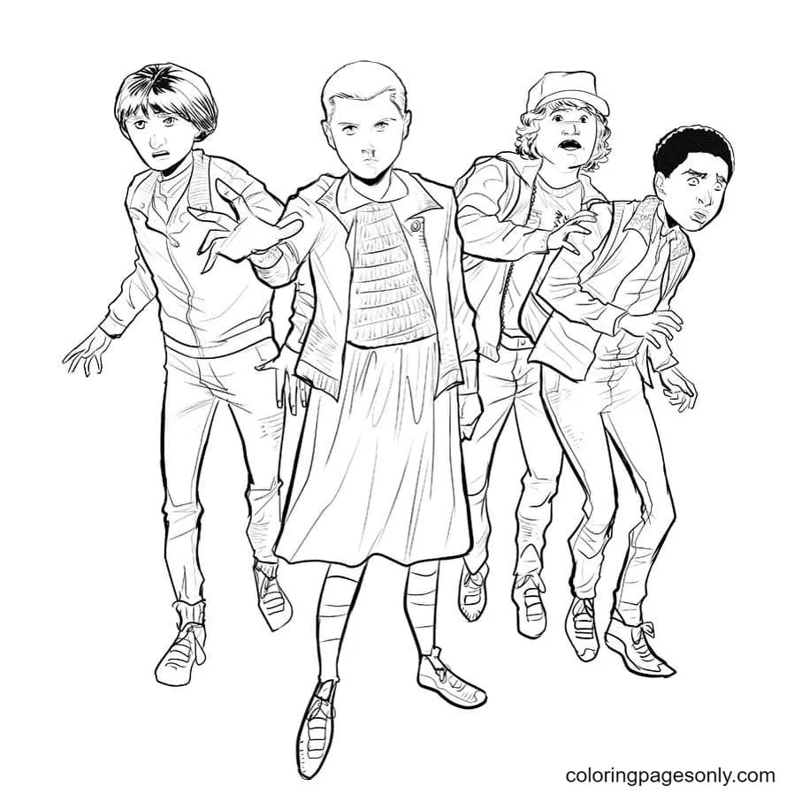 Çocuklar İçin Stranger Things Boyama Sayfaları 