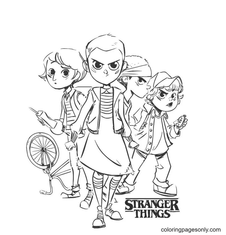 Çocuklar İçin Stranger Things Boyama Sayfaları 